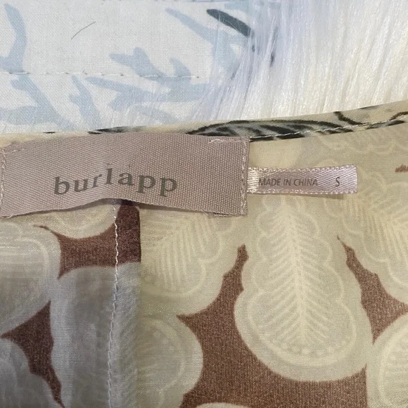 Anthropologie Burlapp Cotton Silk Floral Blouse Small